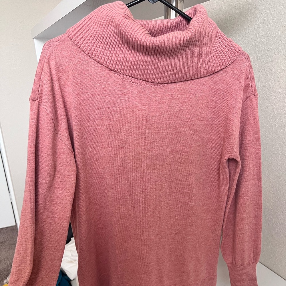 LOFT Plush Pink Turtleneck Sweater S